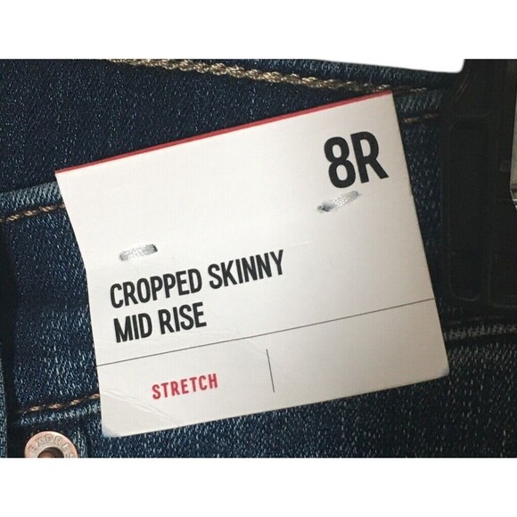 Express Jeans Women's Size 8 Regular Blue Stretch Cropped Skinny - Picture 10 of 11